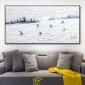 Esquiador en la montaña nevada Arte de la pared Deporte Decoración de la habitación de esquí en la nieve blanca de Knife 19